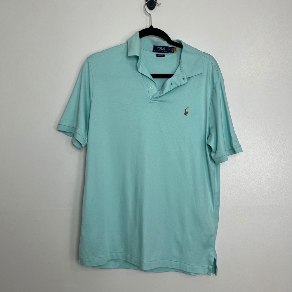 Polo Ralph Lauren Men's Classic Fit Short Sleeve‎ Polo Shirt Aqua Size M